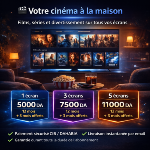 Abonnement Streaming TV & VOD 12 Mois – Accès Multi-Écrans | Livraison Immédiate
