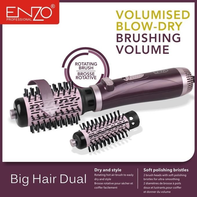 ENZO Professional Brosse Chauffante Lissante Rotative 2EN1 – Brushing Volume & Brillance | STORE 16